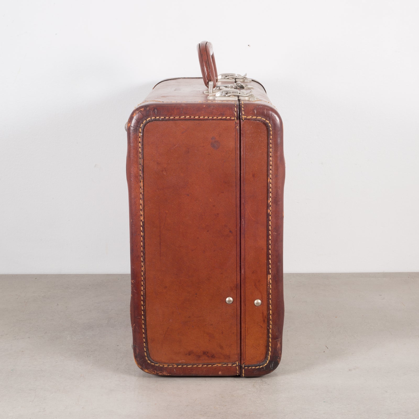 Monogrammed Small Leather Luggage c.1940