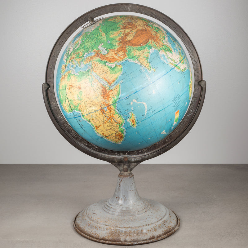 Physical/ Political Globe on Stand by Denoyer-Geppert c.1956