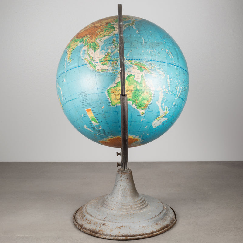 Physical/ Political Globe on Stand by Denoyer-Geppert c.1956