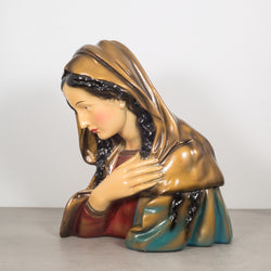 Belgian Virgin Mary Plaster Bust c.1950