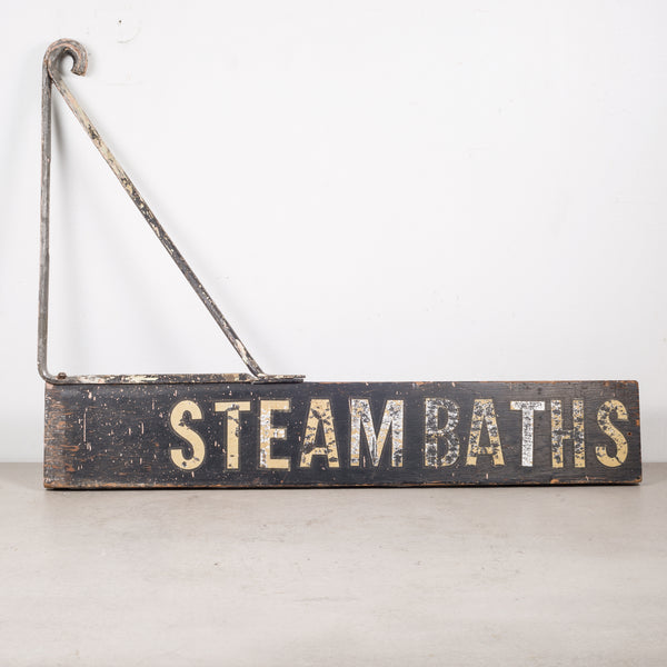 Vintage Mounted "Steambaths" Sign c.1950