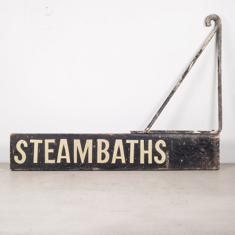Vintage Mounted "Steambaths" Sign c.1950