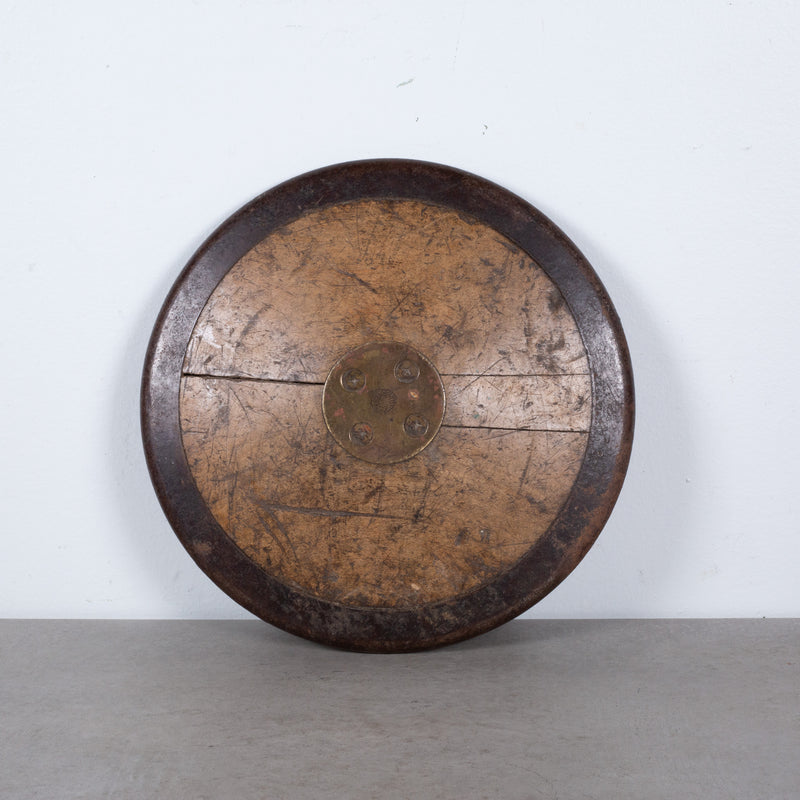 Antique Wood, Brass, Metal and Rubber Throwing Discus c.1930-1940