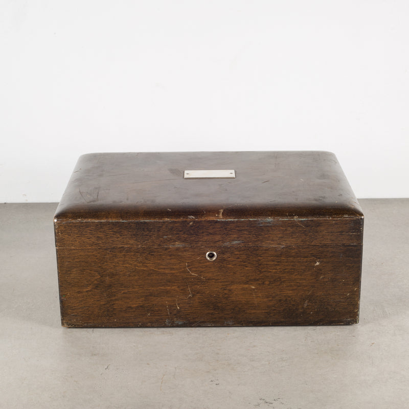 Vintage Walnut Humidor with Silver Nameplate c.1940-1970