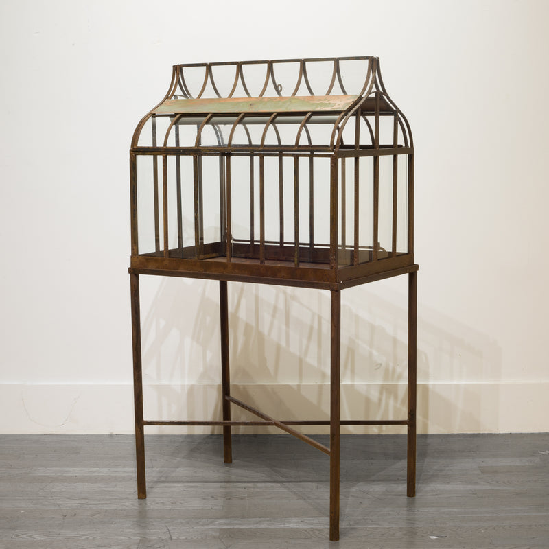 Early 20th c. Wrought Iron Wardian Case on Stand c.1900