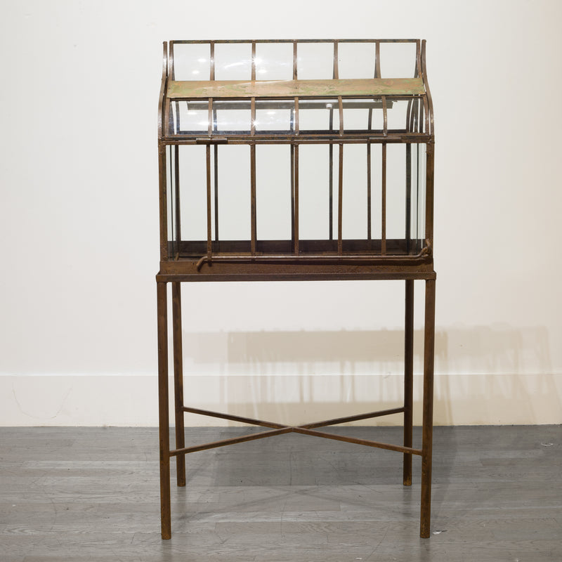 Early 20th c. Wrought Iron Wardian Case on Stand c.1900