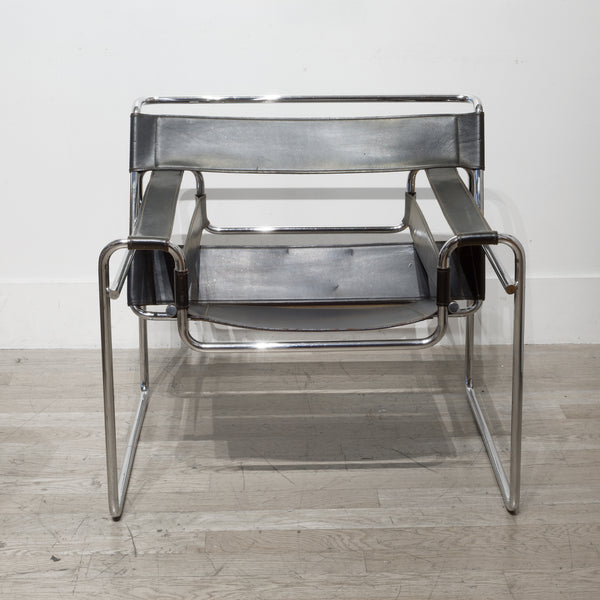 Mid-century Leather Marcel Breuer for Knoll Wassily Chair c.1950-1960