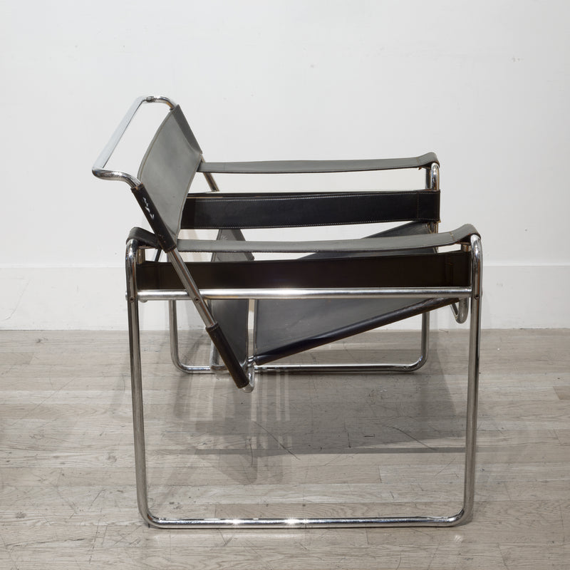 Mid-century Leather Marcel Breuer for Knoll Wassily Chair c.1950-1960