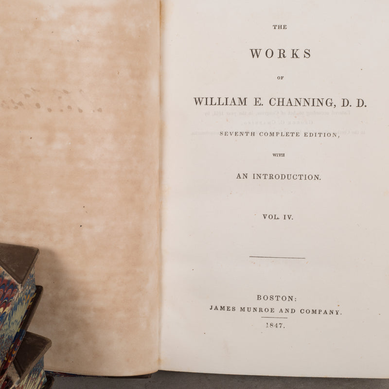 Leather Bound William Channing's "Works and Memoirs" pub. 1841-1847