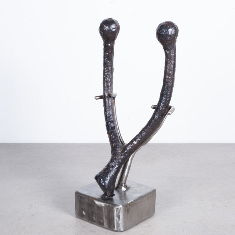 Handmade Wrought Iron Wishbone on Custom Stand