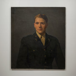 Untitled Oil on Canvas Portrait of WWii Serviceman c.1940